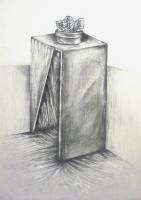 Untitled No 21 - Graphite On Canvas Drawings - By Azure Azure, Surreal Drawing Artist