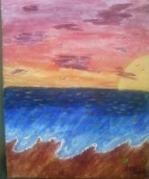 Sunset - Acryllic Paintings - By Lacey Yeager, Nature Painting Artist