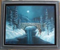 Blue Moon Night - Oil Paintings - By Christine Hodge, Brush Painting Artist