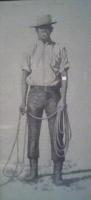 Lending A Hand - Pencil  Graphite Drawings - By Kathy Sands, Western Drawing Artist