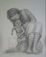 Good Kitty - Pencil  Graphite Drawings - By Kathy Sands, Realism Drawing Artist