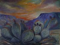 Desert Cactus - Oil Paintings - By Kathy Sands, Free Style Painting Artist