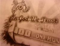 Money - Pencil  Graphite Drawings - By Kathy Sands, Free Style Drawing Artist