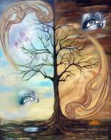 Four Elements - Oil Paintings - By Mahnaz Baikzadeh, Surrealism Painting Artist