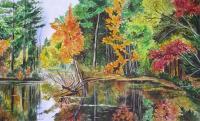 Autumn Landcape - Watercolour On The Paper Paintings - By Armine Abrahamyan, Naiv Art Painting Artist