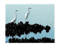 Egrets4 - Artists Giclee Digital - By Brenda Leedy, Representational Digital Artist