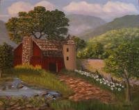 Landscape - Old Country Barn - New Hampshire - Oil On Canvas