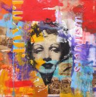 Marlene Dietrich - Mixed Media Paintings - By Claus Costa, Pop Art Painting Artist