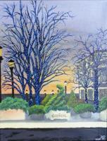 Easton Shopping Mall - Acrylic Paintings - By Kelly Spring, Impressionism Painting Artist