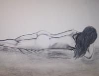 Life Drawing - Charcoal And Pastels Drawings - By Kelly Spring, Realism Drawing Artist