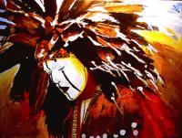 Southern Cheyenne Dog Soldier - Oil On Linen Paintings - By Lane Dewitt, Realist Painting Artist