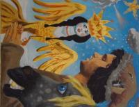 Firebird - Ackrilic Paintings - By Victoria Chubin, Fantasy Painting Artist