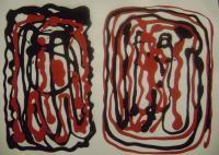 Study In Red And Black  Acrylic On141 Lb Art Paper - Acrylic Paintings - By Everett Hickam, Abstract Painting Artist