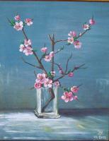 Still Life - Spring In Vase - Oil On Canvas