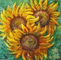Sold - Sunflowers - Oil On Canvas