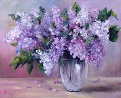 Still Life - Lilac - Oil On Canvas