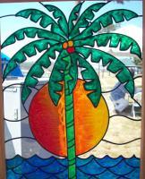 Tropics - Glass Overlay Glasswork - By Kim Miller, Casual Glasswork Artist
