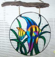Angelfish - Glass Overlay Paintings - By Kim Miller, Casual Painting Artist
