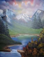 Spring Sunrise - Oil On Canvas Paintings - By Ed Burcher, Landscape Painting Artist