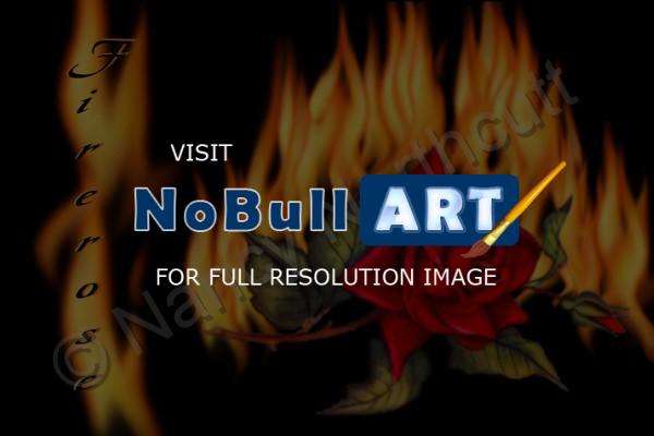 Digital Art - Fire Rose - Digital