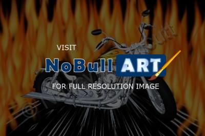 Digital Art - Flame Motorcycle - Digital