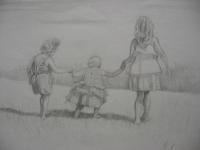 Learning To Walk - Pencil Drawings - By Christopher R Jones, Observational Drawing Artist