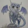 Baby Saphira - Colored Pencil And Ink Mixed Media - By Christopher R Jones, Illustration Mixed Media Artist