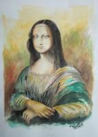 La Monalisa - Watercolor Paintings - By Ricardo Perez Uribe, Abstract Painting Artist