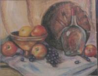 Fruits N Wine - Crayon Paintings - By Berzin Marolia, Add New Artwork Style Painting Artist
