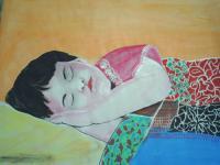 Water Colour Paintings - Sleeping Child - Water Colour On Papere