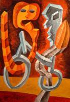 Bicyclepair - Oil Paintings - By Mirek Sledz, Barbapapa Painting Artist
