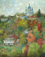 October In Kamyanets St-George Church - Oil On Canvas Paintings - By Yuri Yudaev, Impressionism Painting Artist