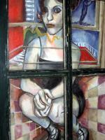 Expressions - Painted Into A Corner - Painting Framed With Window