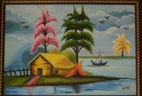 Nature Beauty - Cardboard Paintings - By Shikha Agrawal, Oil Paining Painting Artist