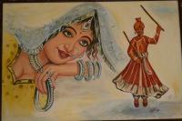 Indian Couple - Cardboard Paintings - By Shikha Agrawal, Oil Paining Painting Artist