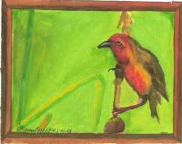 Bird - Oil On Canvas Drawings - By Ravi Arts, Waterpaint Drawing Artist
