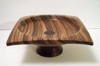 Zebrawood Bowl With Cocobolo Pedestal - Wood Woodwork - By Ken Exline, Lathe Turned Woodwork Artist