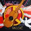 Peace With Music - Ink Marker On Cardboard Drawings - By Steve Boisvert, Pop Art Drawing Artist