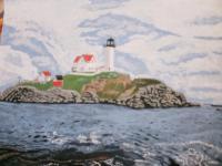 A Maine Lighthouse - Acrylic Paintings - By James Kidwell, Free Hand Painting Artist