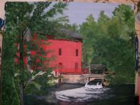 Grist Mill   Alley Spring Mo - Acrylic Paintings - By James Kidwell, Free Hand Painting Artist