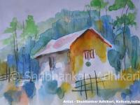 Rural Bengal - Watercolour Paintings - By Shubhankar Adhikari, Landscape Painting Artist