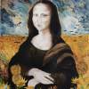 Mona Lisa Meets Vincent - Oil On Paper Paintings - By Diana Harisis, Abstract Painting Artist