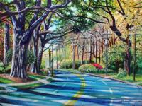 Entering Myers Park - Acrylic Paintings - By Lightmare Studios, Expressionism Painting Artist