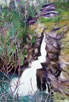 Linville Falls - Acrylic Paintings - By Lightmare Studios, Expressionism Painting Artist