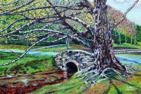 The Old Tree At Bass Lake - Acrylic Paintings - By Lightmare Studios, Expressionism Painting Artist