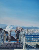 Viewing The City - Oil On Canvas Paintings - By Julia Patience, Realism Painting Artist