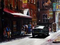 Manchester China Town - Water Colour Paintings - By Joseph Broderick, Impressionistic Painting Artist