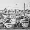 Olberg Harbour - Pencil Drawings - By Fred Hebing, Realism Drawing Artist