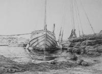 Tananger Harbour - Pencil Drawings - By Fred Hebing, Realism Drawing Artist