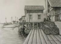 Orust Sweden 2 - Pencil Drawings - By Fred Hebing, Realism Drawing Artist